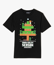 GEMO Tee-shirt à manches courtes de Noël avec motif sapin garçon - Minecraft Noir
