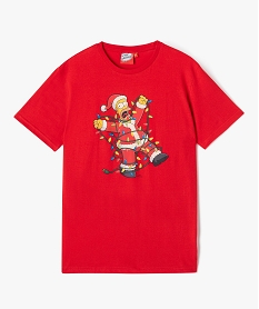 tee-shirt a manches courtes special noel garcon - the simpsons rougeE280001_1