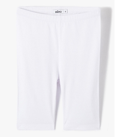 GEMO Legging court cycliste uni fille blanc standard