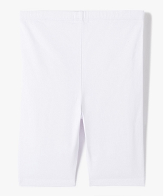 legging court cycliste uni fille blanc standardE282801_3