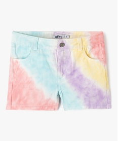 GEMO Short délavé en toile denim fille Multicolore