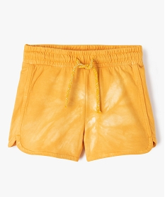 GEMO Short en maille avec ceinture élastique fille Jaune