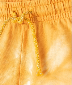 short en maille avec ceinture elastique fille jaune shortsE286201_2