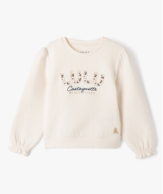 GEMO Sweat matelassé fille avec broderie - LuluCastagnette Beige