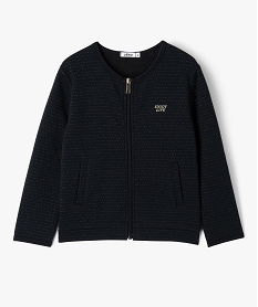 GEMO Sweat fille zippé à motifs pailletés Noir