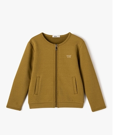 GEMO Sweat fille zippé à motifs pailletés Vert