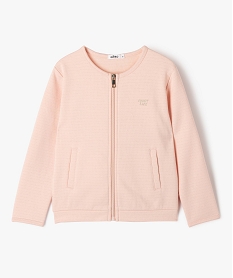 GEMO Sweat fille zippé à motifs pailletés Rose