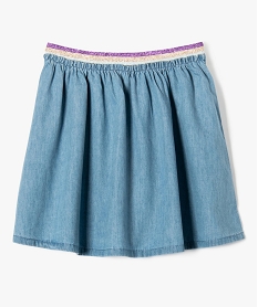 GEMO Jupe en jean à ceinture élastique pailletée fille Gris