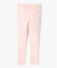 pantalon skinny uni a taille elastiquee fille rose pantalonsE290801_3