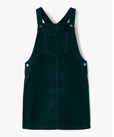 GEMO Robe salopette en velours fines côtes fille Vert