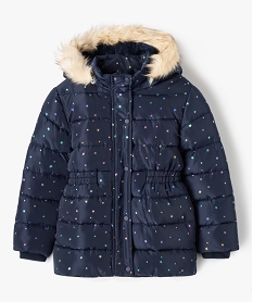 GEMO Parka déperlante à capuche avec doublure peluche fille Bleu