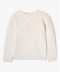 pull en maille avec sequins fille beige pullsE298701_1