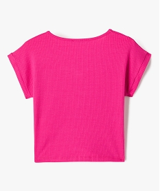 tee-shirt a manches courtes avec boutons fantaisie et bas noue fille rose tee-shirtsE304001_3