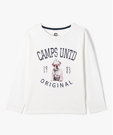 tee-shirt fille a manches longues avec motif chien - camps united beigeE305501_1