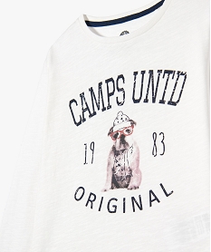 tee-shirt fille a manches longues avec motif chien - camps united beigeE305501_2