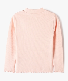 tee-shirt a manches longues en maille cotelee fille rose tee-shirts manches longuesE306301_3