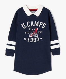 GEMO Robe sweat courte à col polo fille - Camps United Bleu