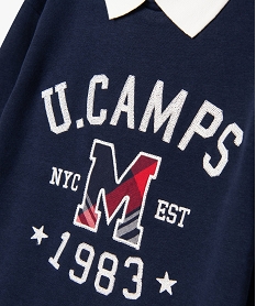 robe sweat courte a col polo fille - camps united bleu robes et jupesE310001_2