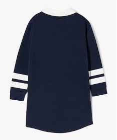 robe sweat courte a col polo fille - camps united bleu robes et jupesE310001_4
