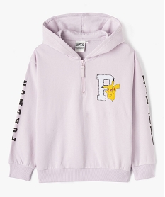 GEMO Sweat à capuche molletonné avec motif Pikachu fille - Pokemon Violet