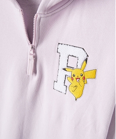 sweat a capuche molletonne avec motif pikachu fille - pokemon violetE313301_2