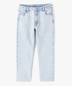 GEMO Jean coupe Regular taille haute avec bas sans coutures fille blanc chine
