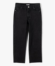 jean coupe regular taille haute avec bas sans coutures fille noir jeansE315001_1
