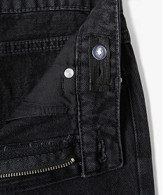 jean coupe regular taille haute avec bas sans coutures fille noir standard jeansE315001_2