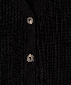 gilet court en grosse maille fille noir standard giletsE317501_2
