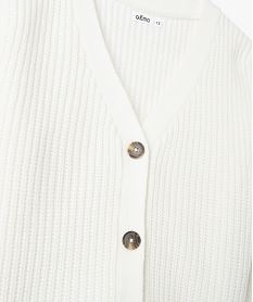 gilet court en grosse maille fille blanc chine giletsE317601_2