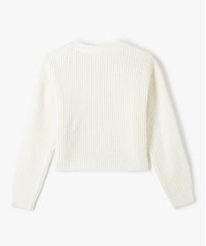 gilet court en grosse maille fille blanc chine giletsE317601_3