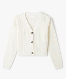 gilet court en grosse maille fille blanc chine giletsE317601_4
