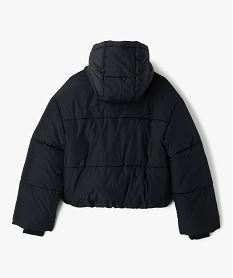 parka courte et large a capuche fille noir standard doudounesE318001_4