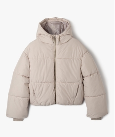 parka courte et large a capuche fille beige doudounesE318101_1