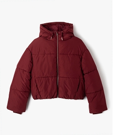 parka courte et large a capuche fille rouge doudounesE318201_1