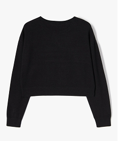 pull large et court en maille fine fille noirE318901_4