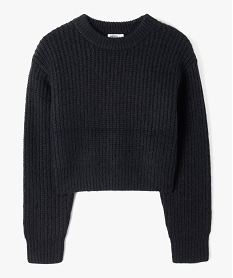 GEMO Pull court en grosse maille fille noir standard