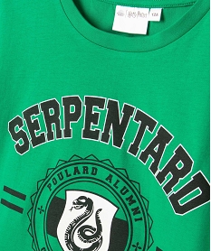 tee-shirt fille coupe courte avec motif serpentard - harry potter vertE321201_2