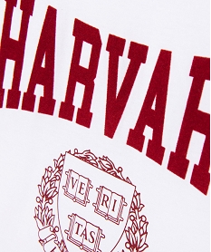 tee-shirt large et court a manches courtes fille - harvard beigeE321701_2