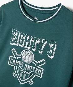 tee-shirt court a manches courtes avec motifs fille - camps united vert tee-shirtsE322101_2