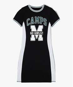 GEMO Robe tee-shirt à manches courtes fille - Camps United Noir
