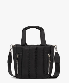 GEMO Sac en textile matelassé porté main femme Noir