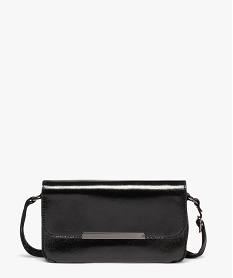GEMO Sac besace verni format compact femme Noir