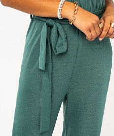 combinaison pantalon femme en maille souple pailletee vert combinaisons pantalonE326201_2