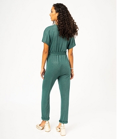 combinaison pantalon femme en maille souple pailletee vert combinaisons pantalonE326201_3