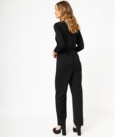combinaison pantalon a decollete drape femme noir combinaisons pantalonE326401_3