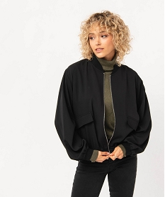 chemise zippee facon blouson femme noirE328001_2