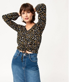 GEMO Blouse à manches longues à motifs fleuris femme liberty