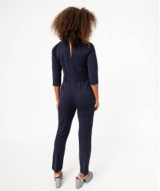 combinaison pantalon avec col tailleur femme bleu combinaisons pantalonE330901_3