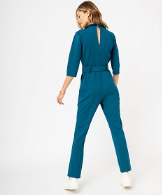 combinaison pantalon avec col tailleur femme bleuE331001_3